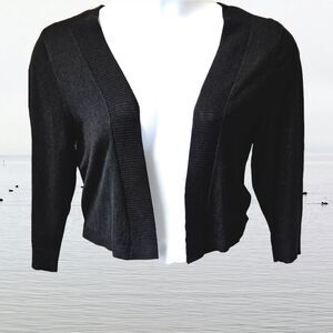 BLACK HOUSE WHITE MARKET Women's Cropped Black V- Neck Sweater Size Large